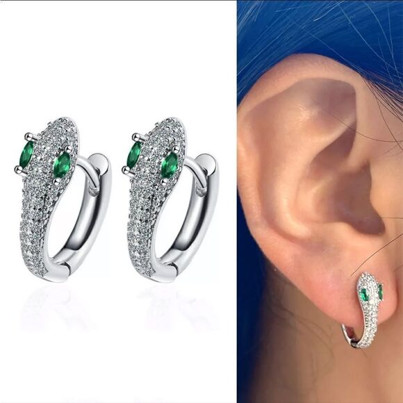 The Serpentine Earring in 925 and cubic zirconia - Picture 4 of 11